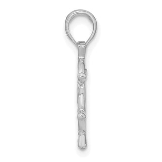 14k White Gold 3-D Ship Wheel Pendant