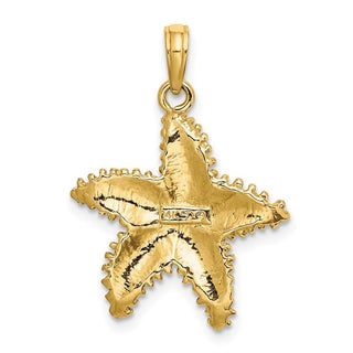 14k Yellow Gold Starfish w/Beaded Texture Pendant K8070