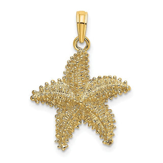 14k Yellow Gold Starfish w/Beaded Texture Pendant K8070