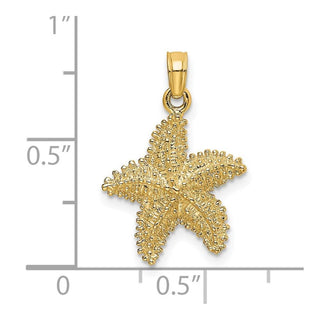 14k Yellow Gold Starfish w/Beaded Texture Pendant K8071