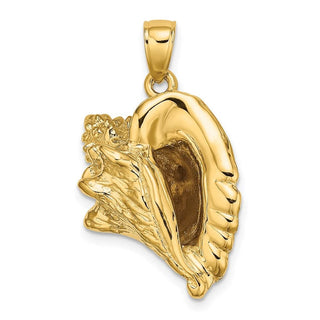 14k Yellow Gold 3-D Conch Shell Pendant K8072