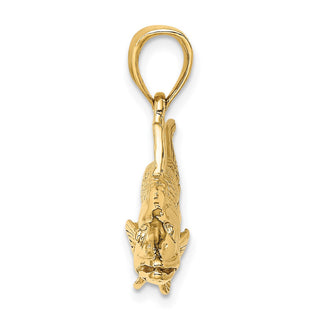 14k Yellow Gold 3-D Snook Fish Pendant K8118