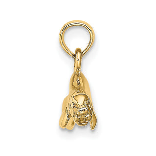 14k Yellow Gold 3-D Polished Swimming Manatee Pendant K8121