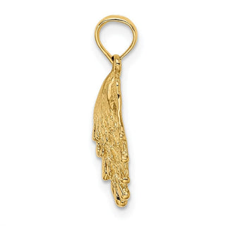 14k Yellow Gold Lions Paw Shell Pendant K8126