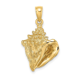 14k Yellow Gold 2-D Conch Shell Pendant K8129