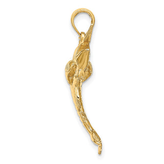 14k Yellow Gold 3-D Polished Blue Marlin Pendant