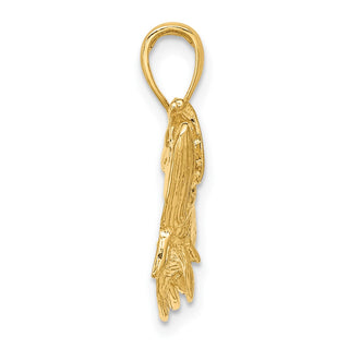 14k Yellow Gold Tarpon Fish w/Open Mouth Pendant K8133