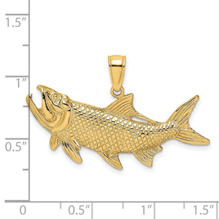 14k Yellow Gold Tarpon Fish w/Open Mouth Pendant K8133
