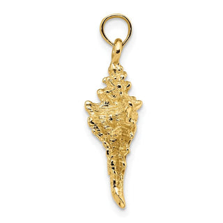 14k Yellow Gold 3-D Conch Shell Pendant K8136