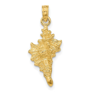 14k Yellow Gold 3-D Conch Shell Pendant K8136