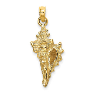14k Yellow Gold 3-D Conch Shell Pendant K8136