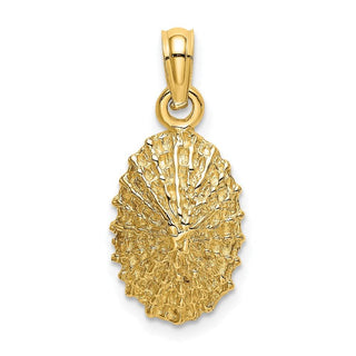 14k Yellow Gold 2-D Textured Limpet Shell Pendant
