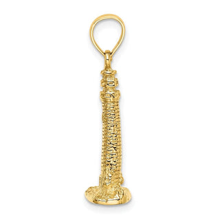 14k Yellow Gold 3-D Cape May, NJ Lighthouse Pendant K8141