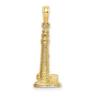 14k Yellow Gold 3-D Cape May, NJ Lighthouse Pendant K8141