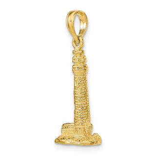 14k Yellow Gold 3-D Cape May, NJ Lighthouse Pendant K8141
