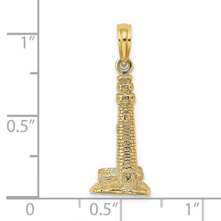 14k Yellow Gold 3-D Cape May, NJ Lighthouse Pendant K8141