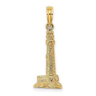 14k Yellow Gold 3-D Cape May, NJ Lighthouse Pendant K8141