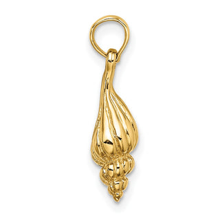 14k Yellow Gold 3-D Mini Precious Wentletrap Shell Pendant