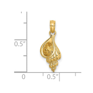 14k Yellow Gold 3-D Mini Precious Wentletrap Shell Pendant
