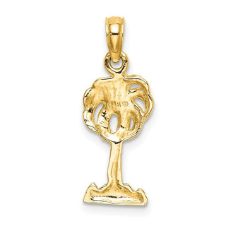 14k Yellow Gold 2-D Palm Tree Pendant