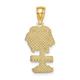 14k Yellow Gold 2-D St. Thomas On Palm Tree Pendant