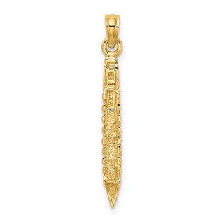 14k Yellow Gold 3-D Polished Cruise Ship Charm K8226