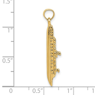 14k Yellow Gold 3-D Polished Cruise Ship Charm K8226