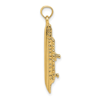 14k Yellow Gold 3-D Polished Cruise Ship Charm K8226
