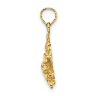 14k Yellow Gold Dolphin w/2 Baby Dolphins Pendant