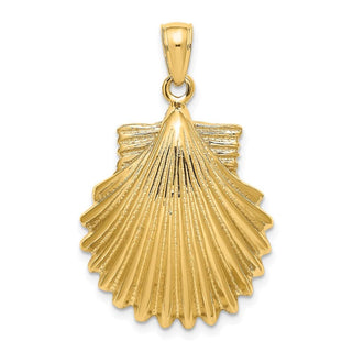 14k Yellow Gold Polished Scallop Shell Pendant K8252
