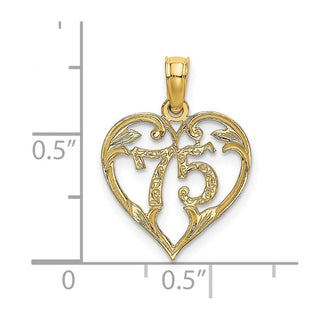 14k Yellow Gold 75 In Heart Pendant