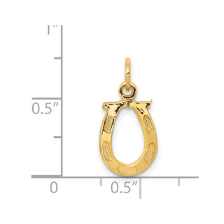 14k Yellow Gold Solid Polished Horseshoe Charm
