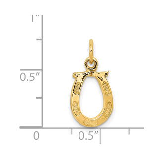 14k Yellow Gold Solid Polished Horseshoe Charm