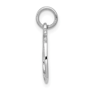 14K White Gold Solid Polished Horseshoe Charm