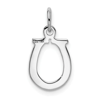 14K White Gold Solid Polished Horseshoe Charm