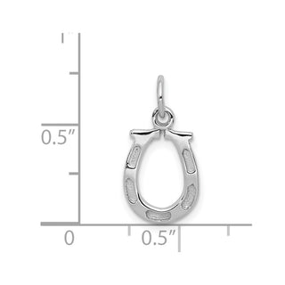 14K White Gold Solid Polished Horseshoe Charm
