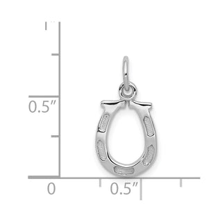 14K White Gold Solid Polished Horseshoe Charm
