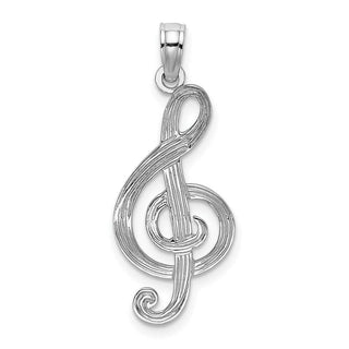 14k White Gold Treble Clef Pendant K8313W