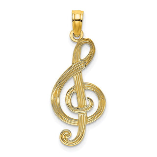 14k Yellow Gold Treble Clef Pendant K8313