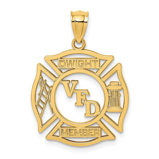 14k Yellow Gold Vfd Dwight Member In Shield Pendant