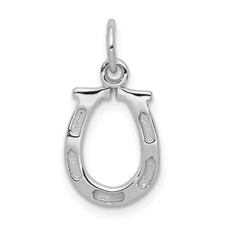 14K White Gold Solid Polished Horseshoe Charm
