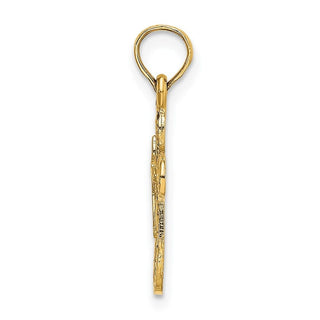 14k Yellow Gold Cut-Out Cross with Small Interior Cross Pendant
