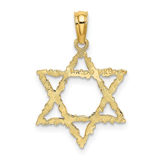 14k Yellow Gold Star Of David Pendant K8355