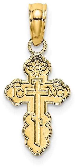 14k Yellow Gold Mini Eastern Orthodox Cross Pendant