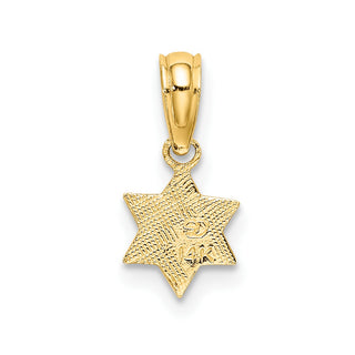 14k Yellow Gold Engraved Mini Star Of David Pendant