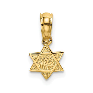 14k Yellow Gold Engraved Mini Star Of David Pendant