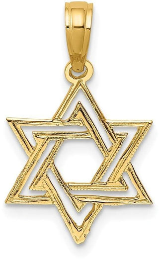 14k Yellow Gold Polished Star Of David Pendant
