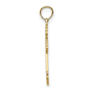 14k Yellow Gold Polished and Textured Fancy Cross Pendant