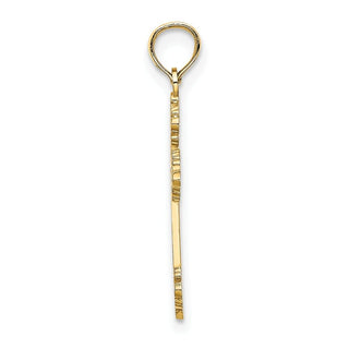 14k Yellow Gold Polished and Textured Fancy Cross Pendant