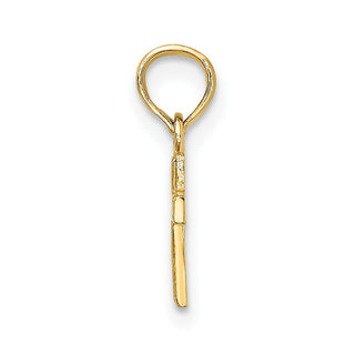 14k Yellow Gold Polished and Engraved Mini Cross Pendant